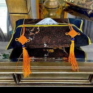 Chinese inspired tissues cover 14*8.5 inches.